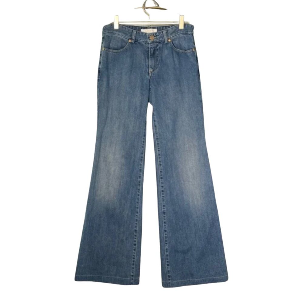CHLOÉ Blue Flare Medium Wash Denim Jeans Sz 36 29”W
